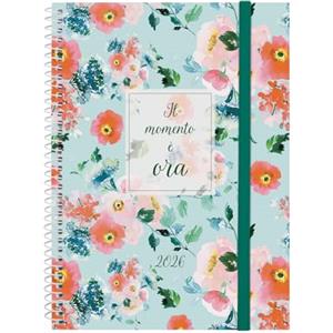 Finocam - Agenda Spirale 2026 Settimana Layout Orizzontale|Gennaio - Dicembre 12 mesi | Agenda Annuale 2026 | Copertura in polipropilene Spirale Design Collection - Ora - Italiano