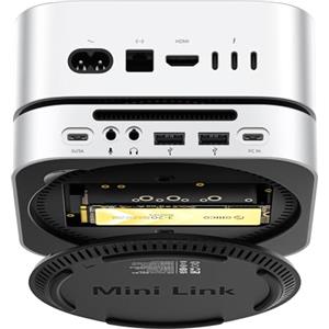 ORICO MiniLink Docking Station de 40 Gbps para Mac mini M4, USB4, caja SSD M.2 NVMe (hasta 8TB), con funda de aluminio, 2 x USB-A 480 Mbps, 3,5 mm TRS, diseñado para Mac mini M4, MacBook y Macs - M45P