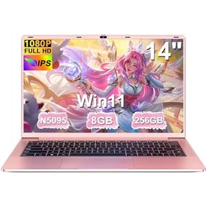 Ruzava Pc Portatile 14 Pollici Win11 Notebook Celeron N5095 Upto 2,9 GHz Notebook 8GB RAM 256GB SSD TF 1TB LPDDR4 5G WiFi 1920*1080 FHD USB 3.0 Laptop QWERTY Tastiera Film Italiana - Oro Corpo in Metallo11