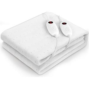 Clevich 190 x 140 cm, letto termico, doppio 2 x 100 W, lavabile in lavatrice, con 8 ore di spegnimento automatico, 6 livelli di temperatura, doppio controller rimovibile