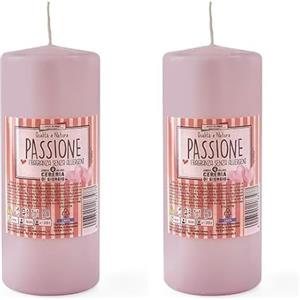 Cereria Di Giorgio Candela profumata ai fiori di passiflora - Passion Ø 6 cm h. 15 cm - Senza allergeni (Confezione da 2)