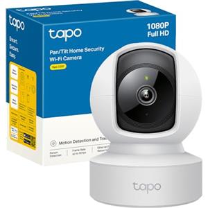 Tapo C202 Telecamera Wi-Fi Interno, Porta Ethernet, Videocamera Sorveglianza FHD, Visione Notturna, MicroSD fino a 512GB, Audio Bidirezionale, 360° Visuale, Alexa, Google, Allarme acustico e luminoso