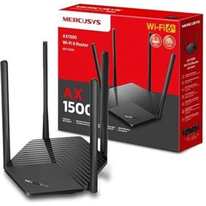 Mercusys TP-Link MR1500X AX1500 Router WiFi 6 Dual-Band, Porta Gigabit, 4 Antenne Ad Alto Guadagno, Parental Control, Rete Ospiti, OFDMA, MU-MIMO, VPN,non supporta xDSL