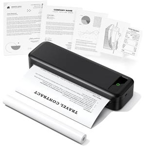 TATTMUSE Stampante Portatile A4, Stampante Termica Compatibile con iPhone/PC/USB, iOS/Android via Wireless Bluetooth, Stampa Contratti/Ricevute/Documenti, Senza Inchiostro Stampa in Nero e Bianco