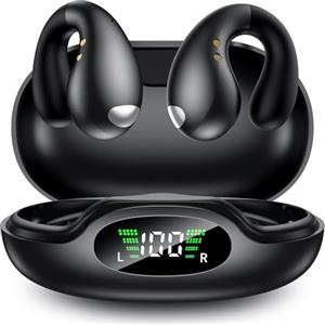Boytond 2025 Sports Cuffie Bluetooth 5.3 - Wireless Auricolari Clip Orecchio Elegante Auricolari ad Alte Prestazioni per Gli Amanti Degli Sport All'aperto,Cuffie a Conduzione Ossea Design Ergonomico - Nero