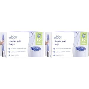 Ubbi 10085 Sacchetti in Plastica Universali, Ecologici e Capienti, per Bidone Mangiapannolini Pack da 25 Pezzi (Confezione da 2)