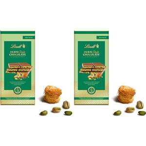 Lindt Tavoletta DUBAI STYLE CHOCOLATE, Tavoletta di Cioccolato al latte, ripiena pistacchio e kadayf, Formato 145g (Confezione da 2)