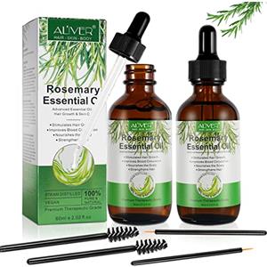 IFUDOIT Olio di Rosmarino per la Crescita dei Capelli 2 pacchi, Olio Essenziale di Rosmarino per Ciglia, Sopracciglia, Viso, Cura della Pelle, Massaggio del Corpo, Stimola la Crescita Nutre il Cuoio Capelluto
