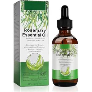 IFUDOIT Olio di Rosmarino per la Crescita dei Capelli 60 ml, Olio Essenziale di Rosmarino per Ciglia, Sopracciglia, Viso, Cura della Pelle, Massaggio del Corpo, Stimola la Crescita, Nutre il Cuoio Capelluto