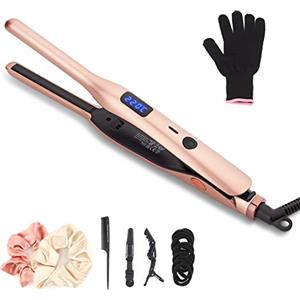 JAETON Mini Piastra Per Capelli, Professionale Piastra Matita per Capelli Corti, Barba e Frangia, Lisciare o Arricciare i Capelli Piastra Ceramico Temperatura Regolabile