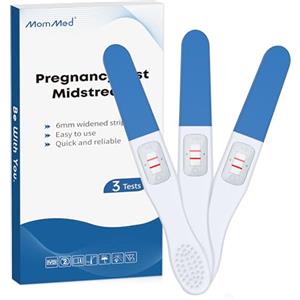 MOMMED Test di Gravidanza, 3 Unità di Test di Gravidanza Confezionate Singolarmente, Test HCG, Test Gravidanza, Pregnancy Test, Risultati in 1 minuto più veloci