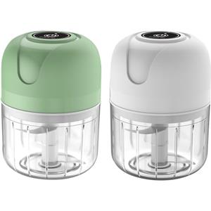 FACAIIO - Tritacarne elettrico da 250 ml, mini robot da cucina ricaricabile USB con lame in acciaio inox per verdure, noci, carne e preparazione del cibo per bambini