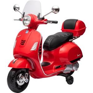 Tecnobike Shop Moto Elettrica Piaggio Per Bambini Vespa GTS Rotelle 12V luci LED Suoni (Rosso)