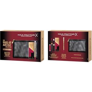 Max Factor Cofanetto Regalo The Make-Up Artist Collection, Pochette in Rete Nera con Lipfinity Rossetto liquido a 2 Fasi + Gloss Top Coat 335 Just In Love e Matita Labbra Colour Elixir 50 Magenta Pink