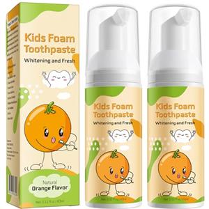 Mcukv Dentifricio Schiuma Bambini, Riduce la Placca, Dentifricio in Schiuma Sbiancante a Basso Contenuto di Fluoro con Formula Naturale per Spazzolino a Forma di U dai 3 Anni in su (Fragola & Anguria)