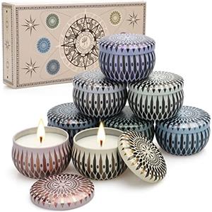 Yinuo Candle Set di 8 candele profumate per donne, candela cera di soia naturale, per aromaterapia, set regalo, per Natale, mamma, bagno, compleanno, yoga, anniversario