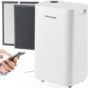 Greenmigo Deumidificatore 25L/24h,Deumidificazione Smart Adatto fino a 70m2,WiFi,Ionizzatore,Filtro Hepa Filtro e ai Carboni Attivi,Scarico Continuo,Serbatoio 4.5 Litri,Timer(ALPHA-Q25 Pro WiFi)