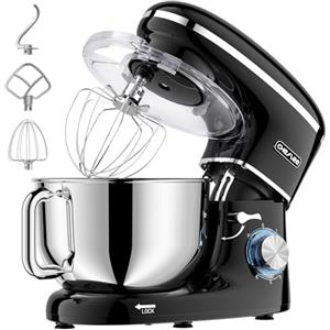 CHeflee Impastatrice Planetaria,2000W Robot da Cucina Multifunzione,6.2 L Ciotola in Acciaio inox,con Frusta,Gancio per Impastare,Frusta per Dolci,6 Velocità Impastatrice Professionale