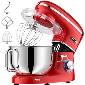 CHeflee Impastatrice Planetaria,2000W Robot da Cucina Multifunzione,6.2 L Ciotola in Acciaio inox,con Frusta,Gancio per Impastare,Frusta per Dolci,6 Velocità Impastatrice Professionale