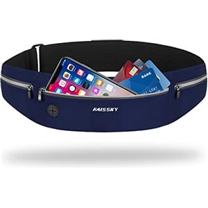 HAISSKY Cintura da Corsa per Donne e Uomini con Cerniera e Foro per Cuffie, Marsupio per telefoni Fino a 6,8 Pollici Mentre Camminate, Escursionismo, Jogging, Sport all'Aria Aperta