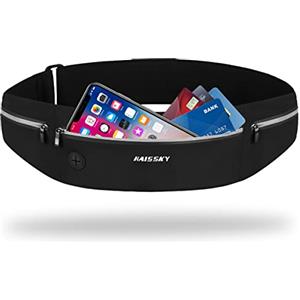HAISSKY Cintura da Corsa per Donne e Uomini con Cerniera e Foro per Cuffie, Marsupio per telefoni Fino a 6,8 Pollici Mentre Camminate, Escursionismo, Jogging, Sport all'Aria Aperta