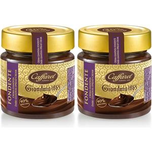 Caffarel Gianduia 1865 Crema Spalmabile Cioccolato Gianduia Fondente con 40% di nocciole italiane IGP, in vetro 210g (Confezione da 2)