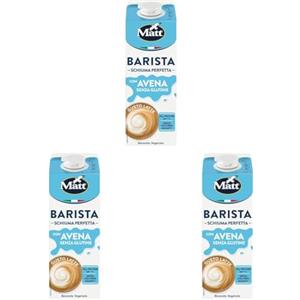 Matt, Barista Bianco Gusto Latte, Bevanda Vegetale Senza Lattosio, Senza Glutine, Senza Zuccheri Aggiunti, Altamente Digeribile, con Vitamina D, B12 e B2, Calcio e Proteine, per Tutta la Famiglia, 1L
