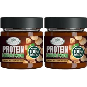 L'Angelica Crema Spalmabile Proteica Nocciola, Crema Proteica Senza Zucchero, Crema di Nocciole con Proteine 100% Vegetali, Confezione da 400gr