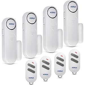TOWODE Allarme Porta Campanello Senza Fili, 3 in 1 Sensore per Porte e Finestre con 4 Telecomandi, Cicalino Antifurto 120dB per Casa/Sicurezza dei Bambini/Negozi/Appartamento/Casa (4 Pack)