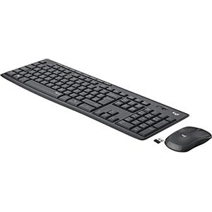 Logitech MK295 Kit Mouse e Tastiera Wireless, Layout Spagnolo QWERTY, Grigio