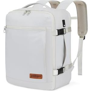 YOKGO Zaino 40x30x20 Ryanair Bagaglio a Mano per Wizzair Vueling 24L Zaino da Viaggio Cabina,Borsa Aereo Porta PC Laptop 15.6" Per Donna,Uomo,Trekking e Lavoro.Travel Backpack Bianco