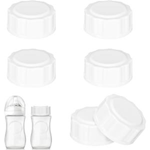 GooDengFull 6 chiusure per bottiglie di vetro Philips Avent, coperchio anti-colica con anello di tenuta, chiusura per bottiglie, accessori per viaggi e conservazione (5 cm, bianco)