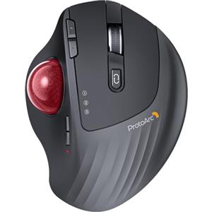 ProtoArc EM01 NL Mouse Trackball Senza Fili, 2.4 G USB e Bluetooth Mouse Ergonomico, Controllo Pollice,Angolo Regolabile,5 DPI Regolabile,Ricaricabile per PC,Mac/Pad/Windows