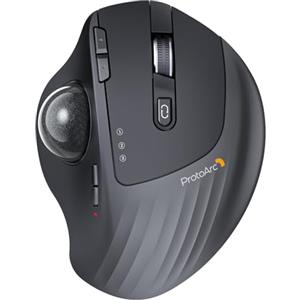 ProtoArc Mouse Bluetooth Trackball, EM01 NL Mouse Wireless Ergonomico(Bluetoot*2+2.4G), Controllo Pollice, Angolo Regolabile, 5 DPI Regolabile per PC/Mac/Pad/Windows