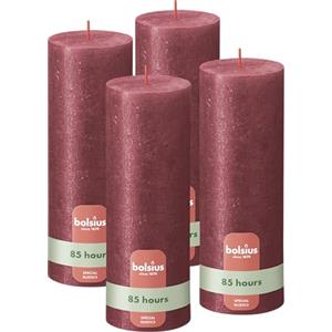 Bolsius - Candela rustica a pilastro luccicante - Oro - 19 cm - Confezione da 4 - Non gocciolante - Candele profumate