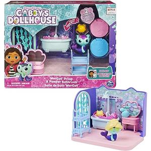 DREAMWORKS GABBY'S DOLLHOUSE Gabby's Dollhouse, La sala da bagno di Siregatta, mini playset stanze della casa, giochi per bambini dai 3 anni in su