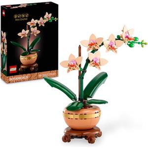 LEGO Botanicals Mini-Orchidea - Fiori Finti con Vaso, Bocciolo e Foglie Artificiali da Costruire - Set da Collezione per Adulti per San Valentino - Gadget Regalo per Lei, Lui, Donna o Uomo - 10343