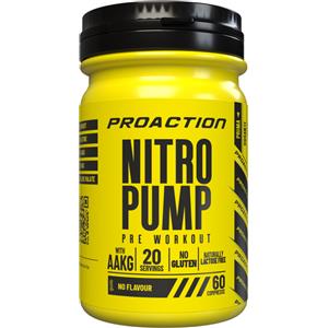 ProAction Nitro Pump - Integratore Pre Workout con L-Arginina, Ornitina e Citrullina - 60 Compresse