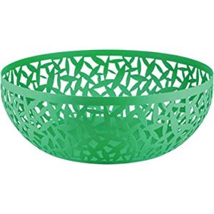 Alessi Cactus - Fruttiera Traforata Verde in Acciaio e Resina Epossidica, 29 cm