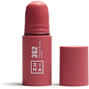 3ina MAKEUP - The No-Rules Stick 362 Rosa - Blush in Crema con Acido Ialuronico - Per Occhi, Labbra e Guance - Finitura Naturale - Vegan - Cruelty Free