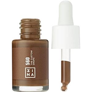 3INA MAKEUP - The Custom Drops 560 - Utra marrone scuro - Fondotinta in Gocce - Goccioline Pigmentate - Schiarenti e Scurenti - Lunga Tenuta - Aggiustano il Fondotinta - Vegan - Cruelty Free