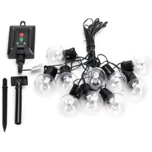 Aigostar FINE STAGIONE EXTRA SCONTO B10201OO2 - Catena luminosa solare G50 con luci tonde bianche, luce fredda, 5m - Colore del prodotto:Cavo: nero - Luce fredda - Dimensioni:G50 - Voltaggio:DC3.7V - lampadine a filamento - Grado di protezione IP:IP65 -..