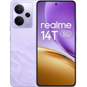realme Smartphone 14T 5G, 8+256GB,batteria 5130 mAh,Processore Dimensity 6300, IP69, display 120Hz,Fotocamera AI da 50MP, Lightning Viola, esclusiva Amazon Nessun adattatore , 8+256 GB