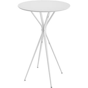 VASAGLE Tavolino da Bar, Tavolino da Cucina, Tavolo Alto Rotondo, Struttura in Metallo, 60 x 60 x 105 cm, per Soggiorno, Moderno, Montaggio Facile, Bianco Nuvola e Bianco Opaco LBT024W01