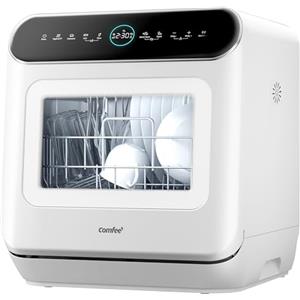 COMFEE' Mfd42S110W-It Lavastoviglie A Libera Installazione Con 3 Coperti, 7 Programmi, Tocca Controllo, Display A Led, Avvio Ritardato E Funzione Di Lavaggio Fuori Stagione, Bianco