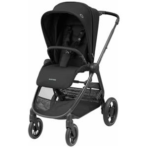 Maxi-Cosi Street Plus Passeggino, 0-4 anni,0-22 kg, Chiusura con una sola mano, Compatibile con tutti i seggiolini auto Maxi-Cosi, Reclinabile 3 Posizioni, Ampio cestello XXL, Essential Black