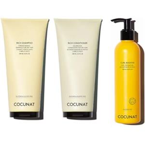COCUNAT - Pack Rich + Curl Booster Detergente, Idratante e Nutriente - Definisce i Ricci senza Appesantire - Elimina il Crespo - Idratazione Profonda - Senza Siliconi né Solfati