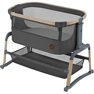 Maxi-Cosi Iora Air Lettino neonato, co-sleeping con materasso imbottito, funzione dondolo, regolabile in altezza, reclinabile,tessuti riciclati ecologici e traspiranti, 0-9 kg, Beyond Graphite