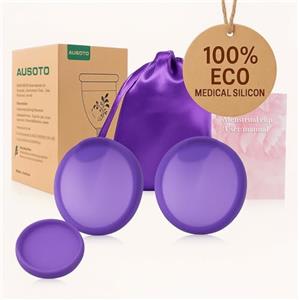 Generic 2 coppette mestruali riutilizzabili personalizzate in silicone medico coppette mestruali per disco mestruale (L)