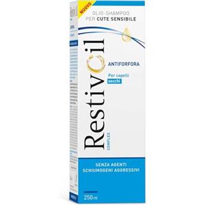 RestivOil Complex Shampoo antiforfora per capelli - Olio fisiologico con azione antiseborroica e anti prurito - Per capelli secchi - 250 ml